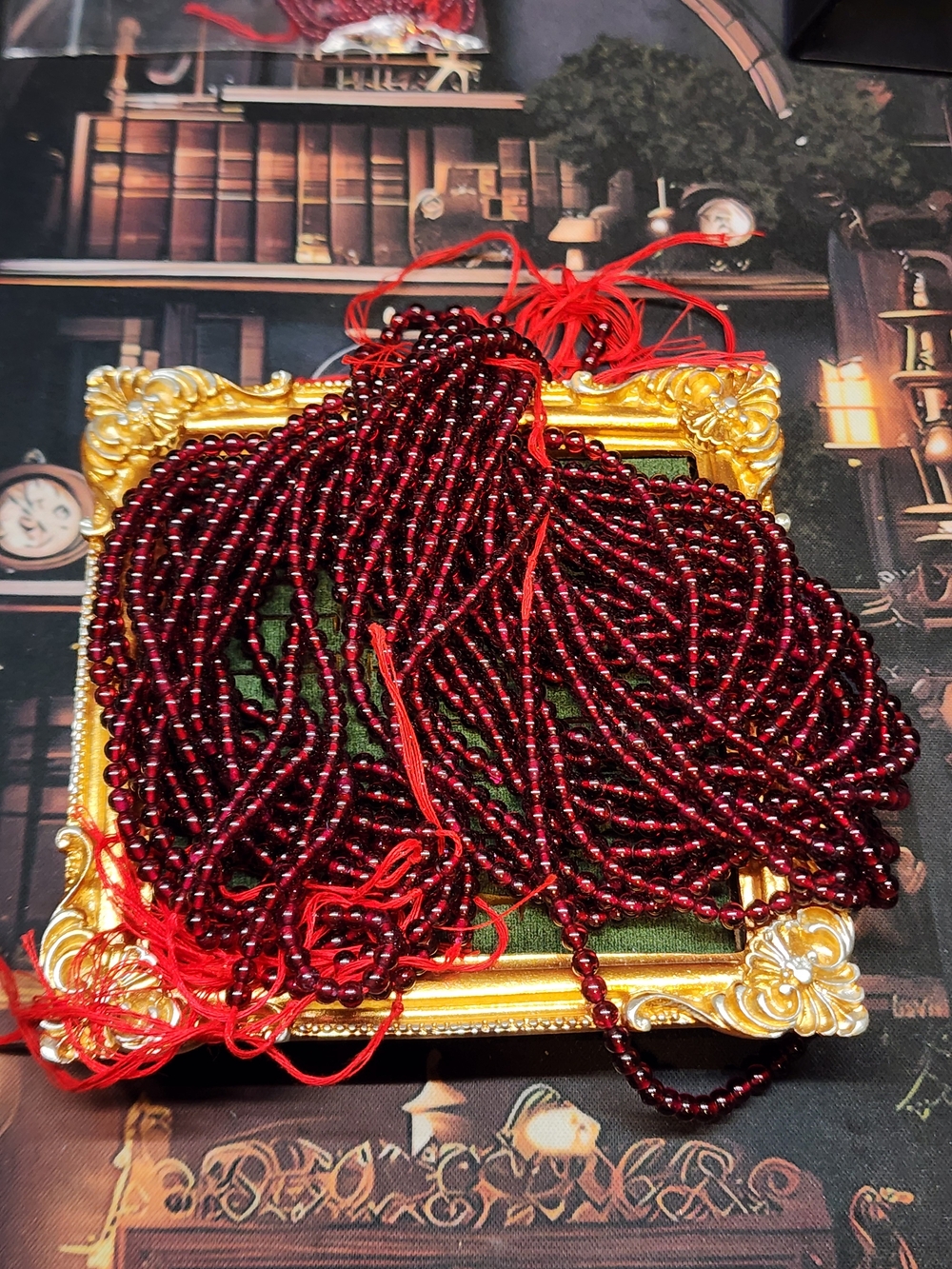 (1) Garnet Bead Strand 3mm